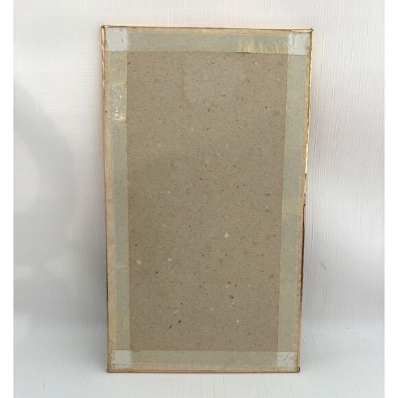 1980s Vintage Reverse Print on Glass Artist Signed Dart Tree Flowers Sunset - Picture 2 of 4